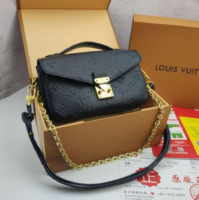 LV Pochette Pochette Métis Reverse Monogram Black Embossed Letter & Gold Tone Hardware Bag