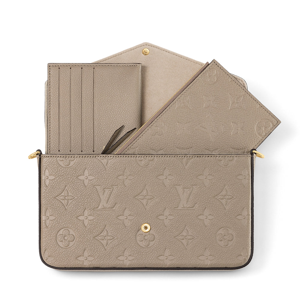 LV Empreinte Pochette Felicie Chain Wallet Tourterelle