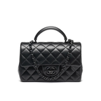 CHNL Pre-Owned Jumbo Double Flap Black Handbag with Signature CC Turn-Lock