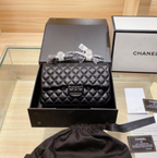 CHNL Pre-Owned Jumbo Double Flap Black Handbag with Signature CC Turn-Lock