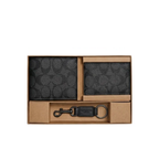 Coach Compact 3-in-1 Wallet Set in Black Signature Canvas