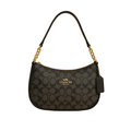 Coach Black Signature Canvas Teri Shoulder Handbag
