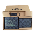 Coach Compact 3-in-1 Wallet Set in Black Graffiti-Print Signature Canvas