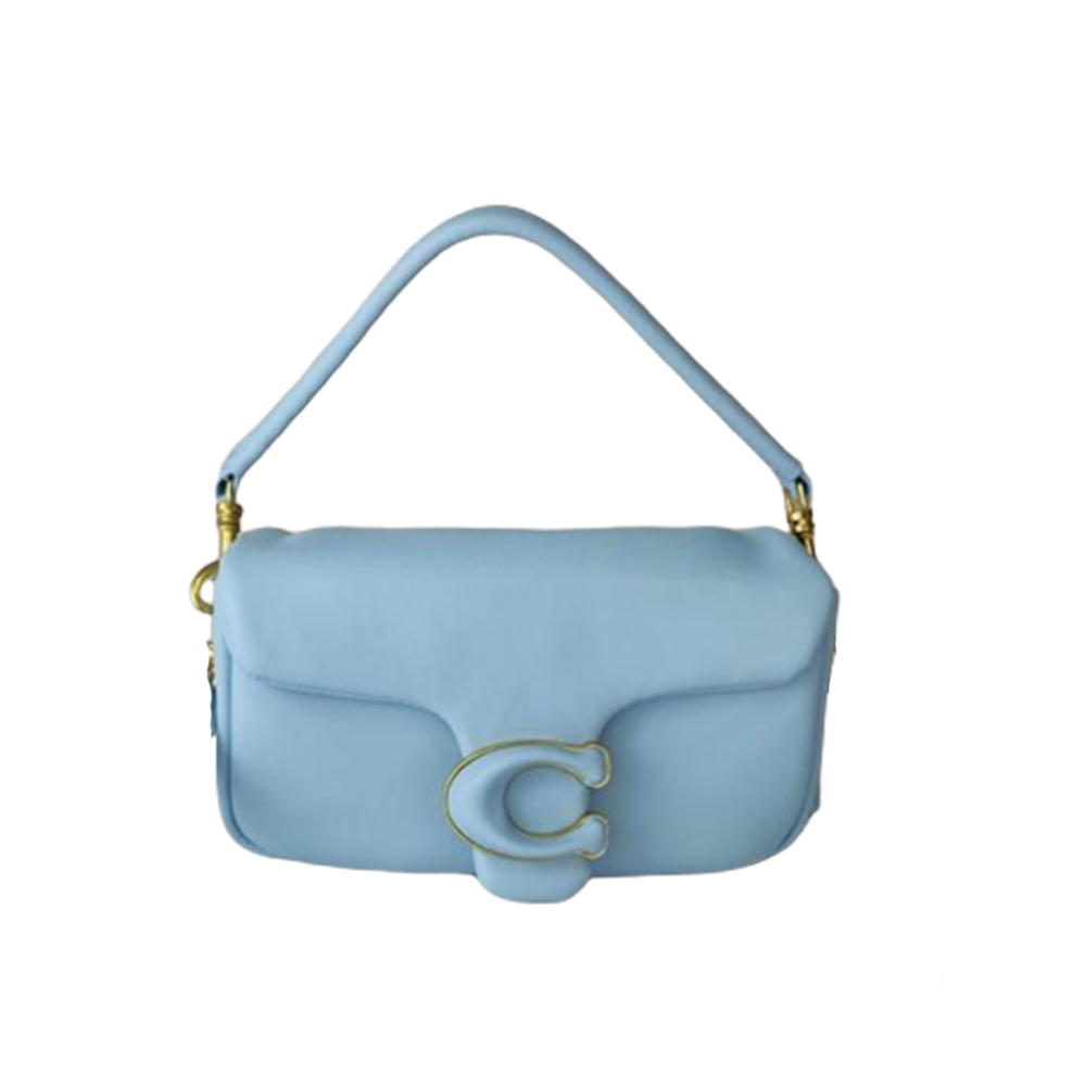 Coach Light Blue Pillow Tabby Shoulder Leather Bag with "C" Claspcoa