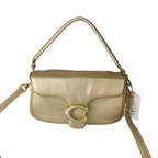 Coach Gold Pillow Tabby Shoulder Leather Crossbody Bag with "C" Clasp