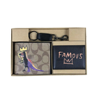 Coach Compact Leather 3-in-1 Dinosaur print Wallet Set
