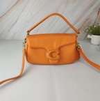 Coach Candied Orange Pillow Tabby Shoulder Leather Crossbody Bag with "C" Clasp