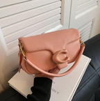 Coach Desert Rose Pink Pillow Tabby Shoulder Leather Crossbody Bag with "C" Clasp