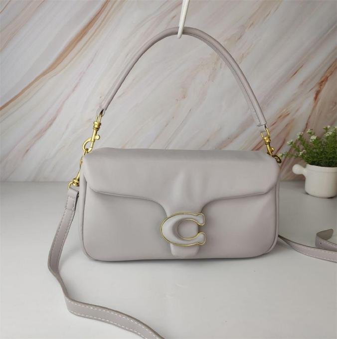 Coach Stone Gray Pillow Tabby Shoulder Leather Crossbody Bag