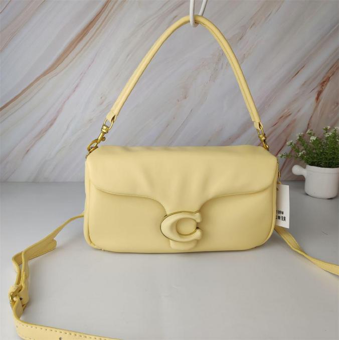Coach Yellow Pillow Tabby Shoulder Leather Crossbody Bag