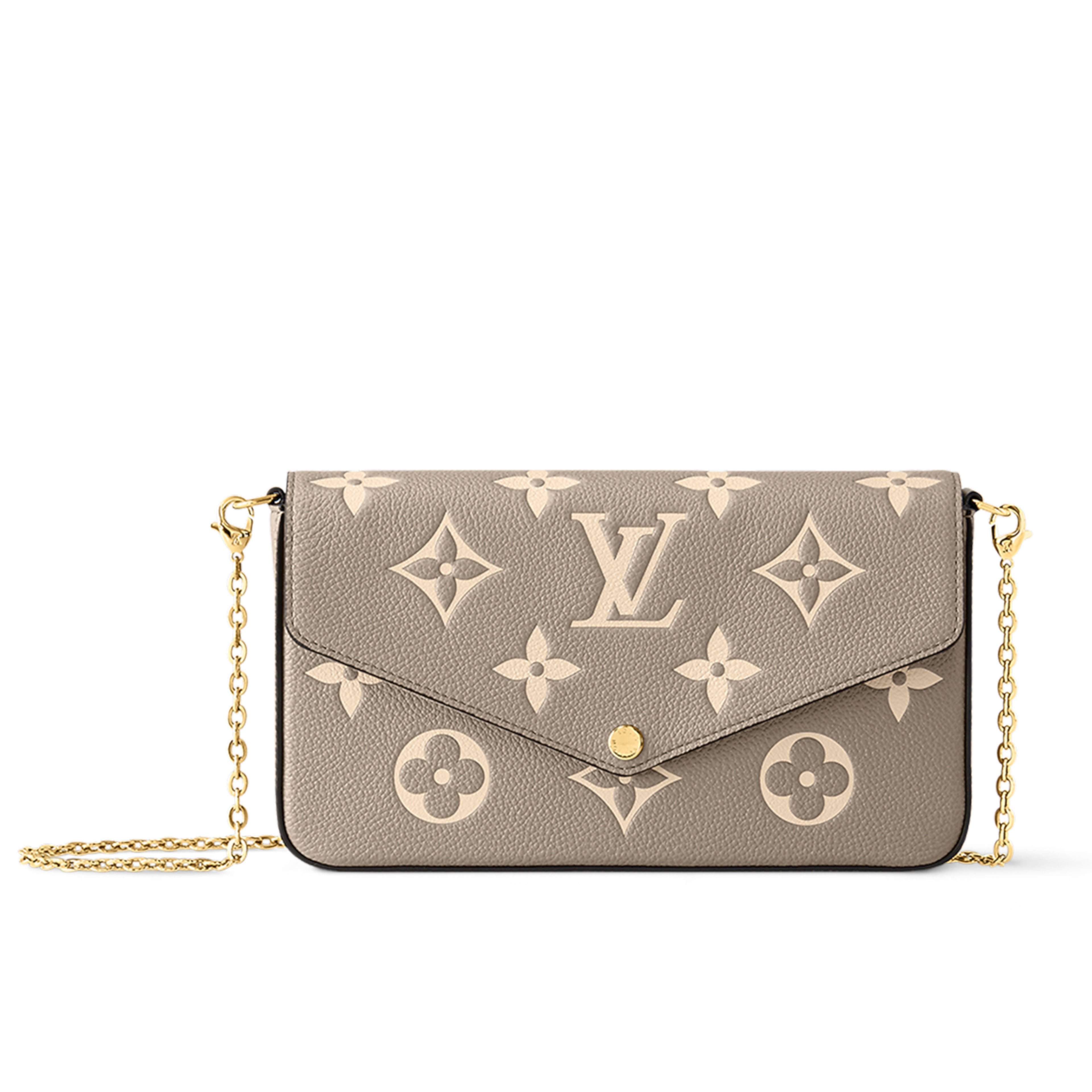 LV Empreinte Monogram Felicie Pochette Tourterelle Creme