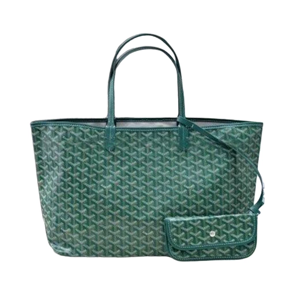 PM Green Goyardine Canvas Tote Bag