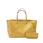 PM Yellow Goyardine Canvas Leather Tote Bag with Detachable Pochette