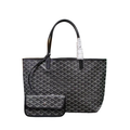 PM Black Leather Tote Bag with Detachable Pochette