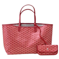 PM Red Luxury Chevron Pattern Leather Tote Bag