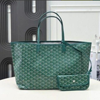 PM Green Goyardine Canvas Tote Bag