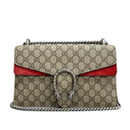 GG Red Leather Trim Supreme Dionysus Shoulder Bag Set with Signature Tiger Head Closure