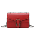 GG Dionysus Supreme Solid Red Shoulder Bag Set with Textured Tiger Head Buckle