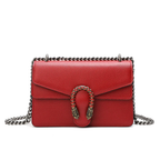 GG Dionysus Supreme Solid Red Shoulder Bag Set with Textured Tiger Head Buckle