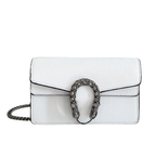 GG Dionysus Supreme Solid White Luxury Multi Sizes Handbags with Metal Tiger Head Buckle