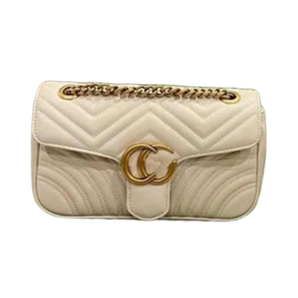 GG Marmont Matelassé Neutral Beige Multi Sizes Handbags with Double G Closure Buckle
