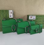 GG Dionysus Supreme Solid Green Shoulder Bag Set with Metal Buckle