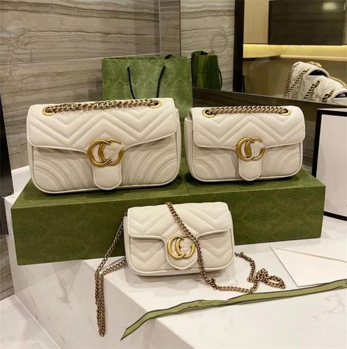 GG Marmont Matelassé Neutral Beige Multi Sizes Handbags with Double G Closure Buckle