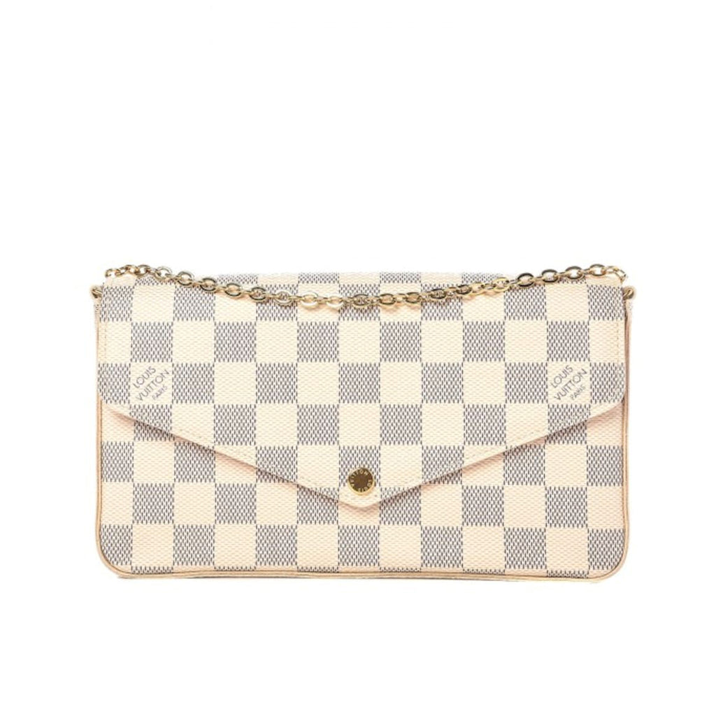 LV Pochette FelicieDamier Azur Rose Ballerine Lining
