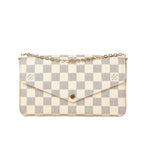 LV Pochette FelicieDamier Azur Rose Ballerine Lining