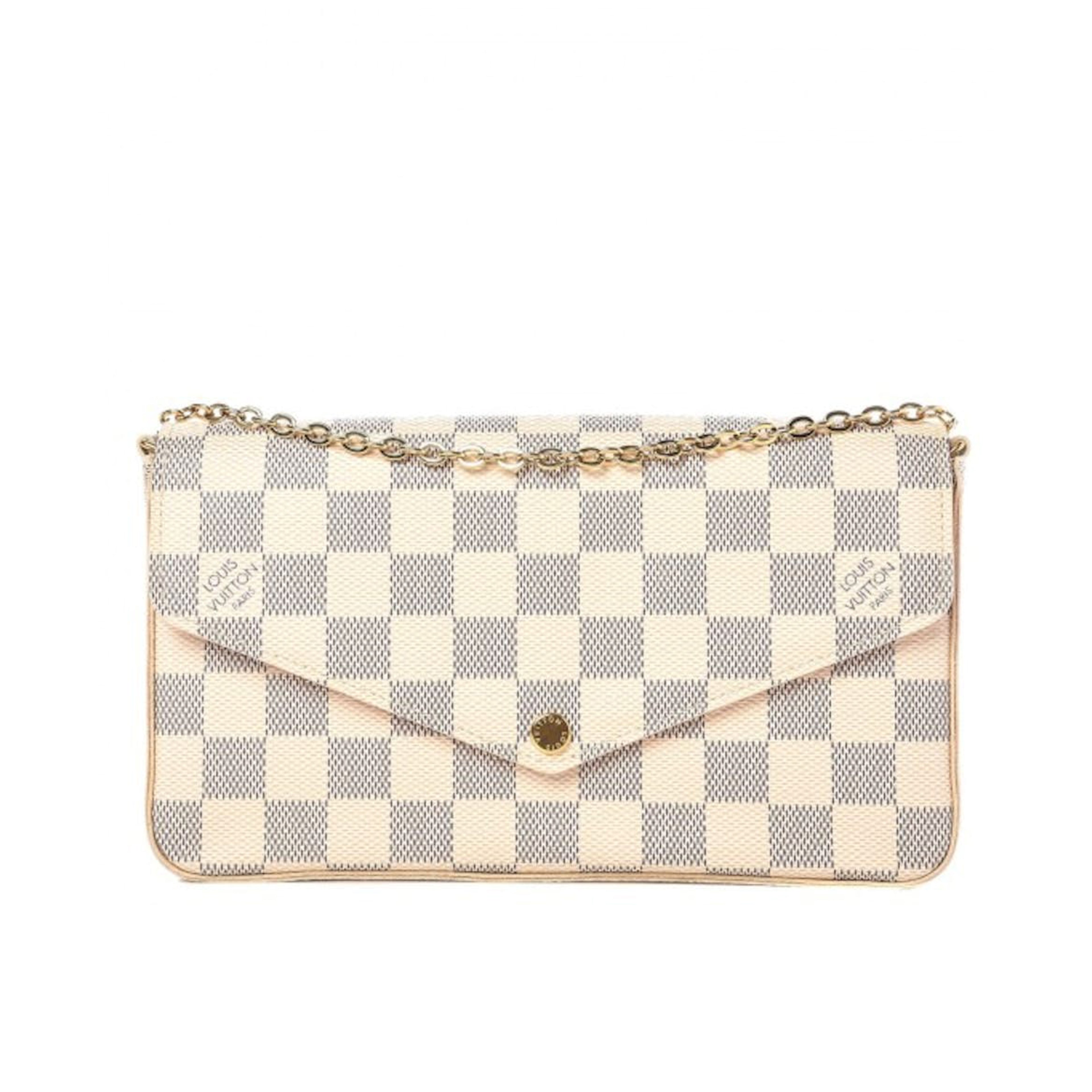 LV Pochette FelicieDamier Azur Rose Ballerine Lining