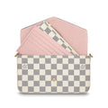 LV Pochette FelicieDamier Azur Rose Ballerine Lining