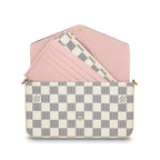 LV Pochette FelicieDamier Azur Rose Ballerine Lining