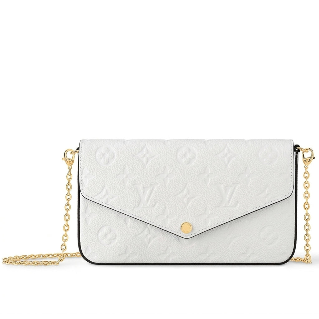 LV Empreinte Pochette Felicie Chain Wallet White