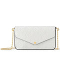 LV Empreinte Pochette Felicie Chain Wallet White