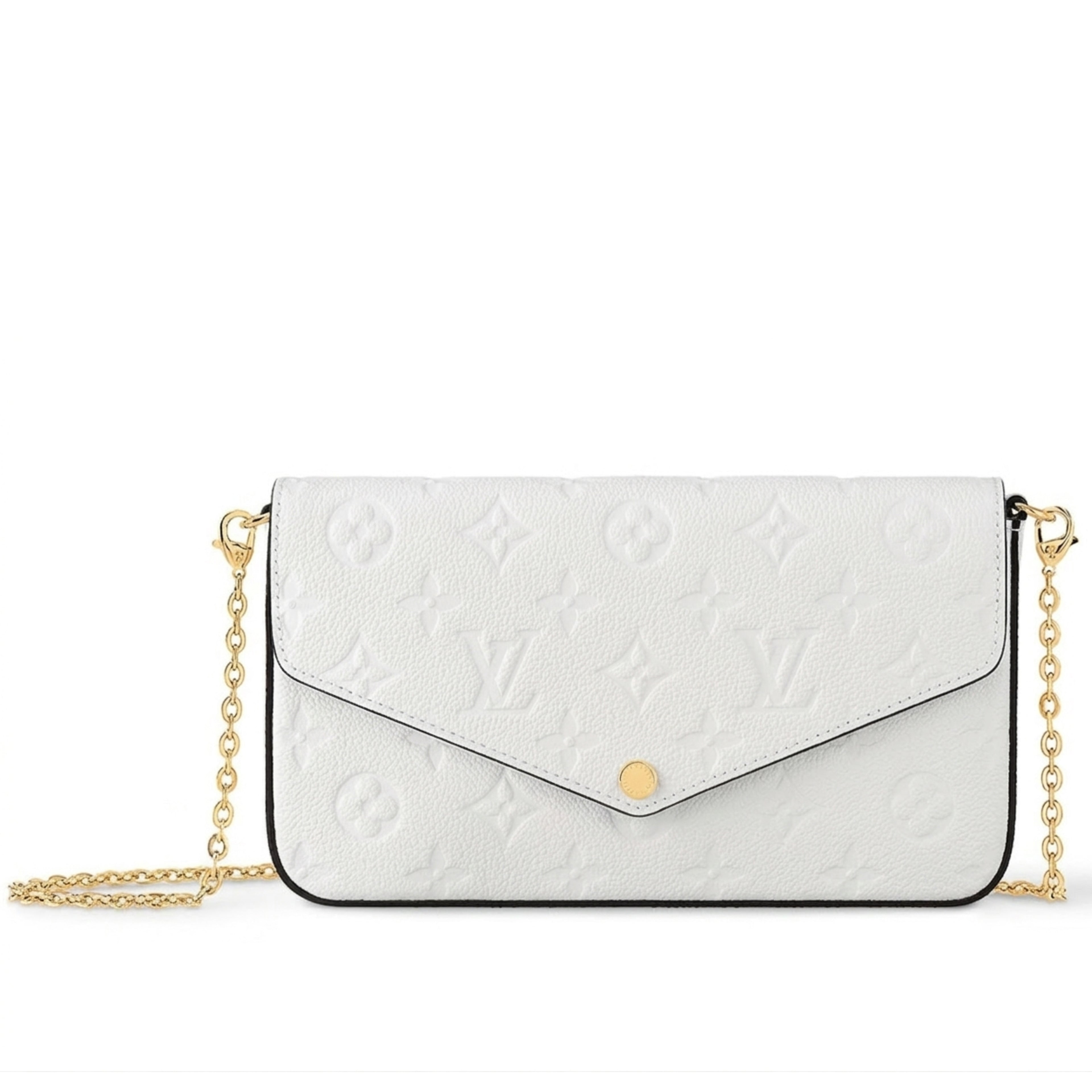 LV Empreinte Pochette Felicie Chain Wallet White