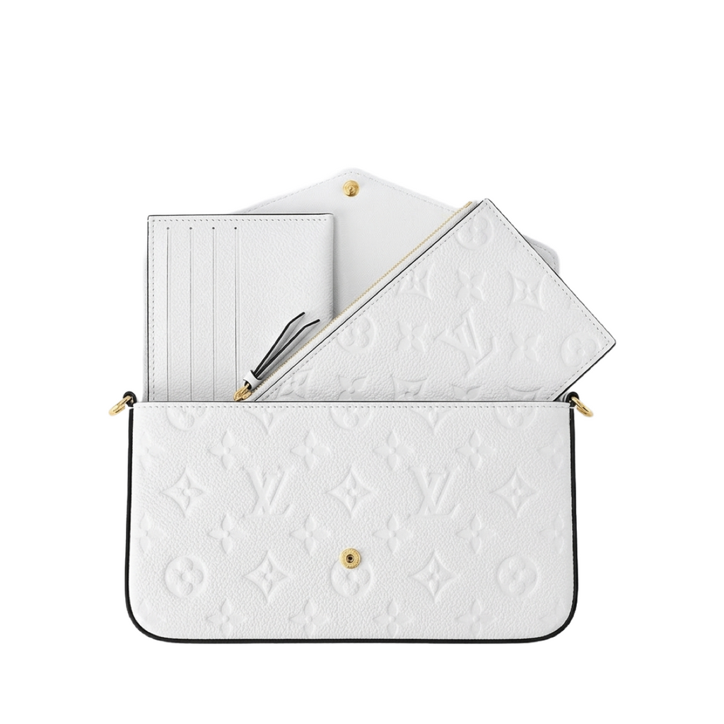 LV Empreinte Pochette Felicie Chain Wallet White