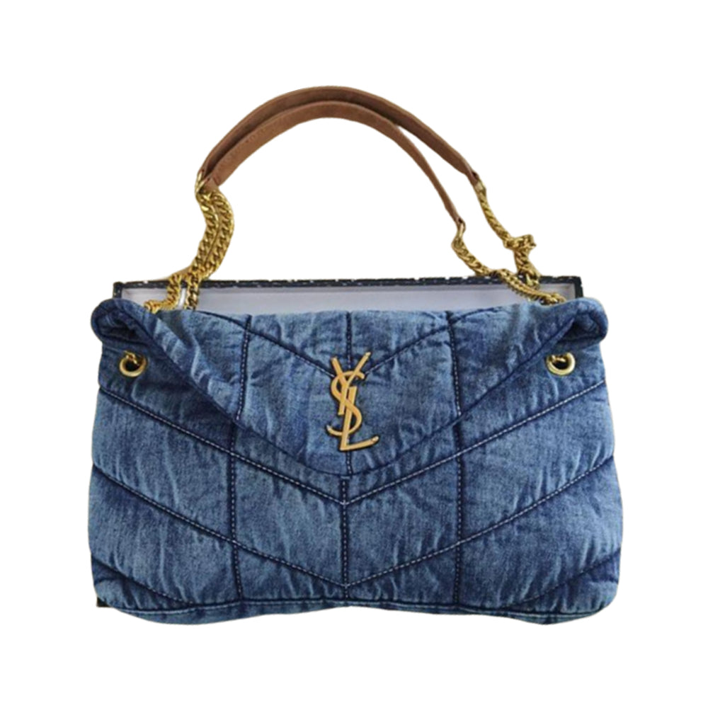 Loulou Puffer Denim Shoulder Bag
