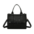 "The Tote Bag Marc Jacobs" Printed Traveler Black Leather Tote Bag