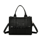"The Tote Bag Marc Jacobs" Printed Traveler Black Leather Tote Bag
