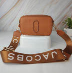 Marc Jacobs The Snapshot DTM Wood Brown Crossbody Camera Saffiano Leather Bag