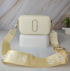 Marc Jacobs The Snapshot DTM Beige Crossbody Camera Saffiano Leather Bag