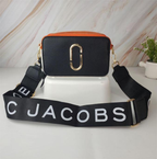 Marc Jacobs The Snapshot DTM Black Orange Camera Leather Crossbody Bag with Gold Double "J" Logo