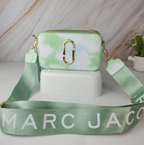 Marc Jacobs The Snapshot DTM Gradient Green White Camera Leather Crossbody Bag with Gold Double "J" Logo