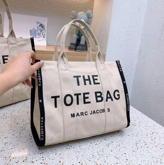 Marc Jacobs The Jacquard Beige Black Tote Bag