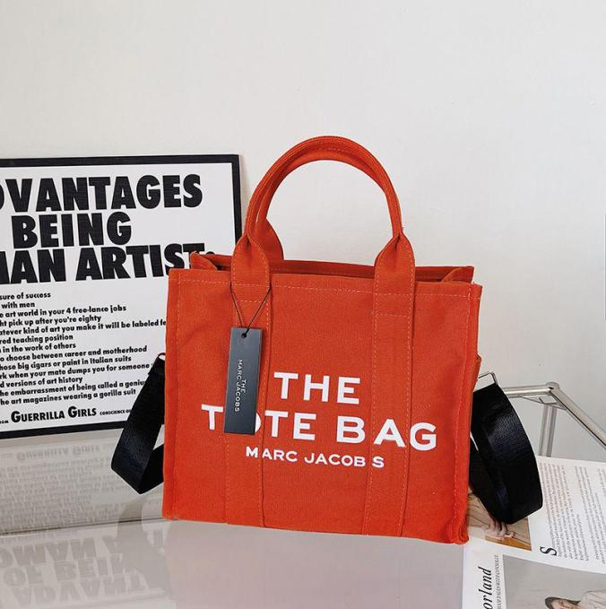 Marc Jacobs The Jacquard Printed Traveler Red Orange Tote Bag
