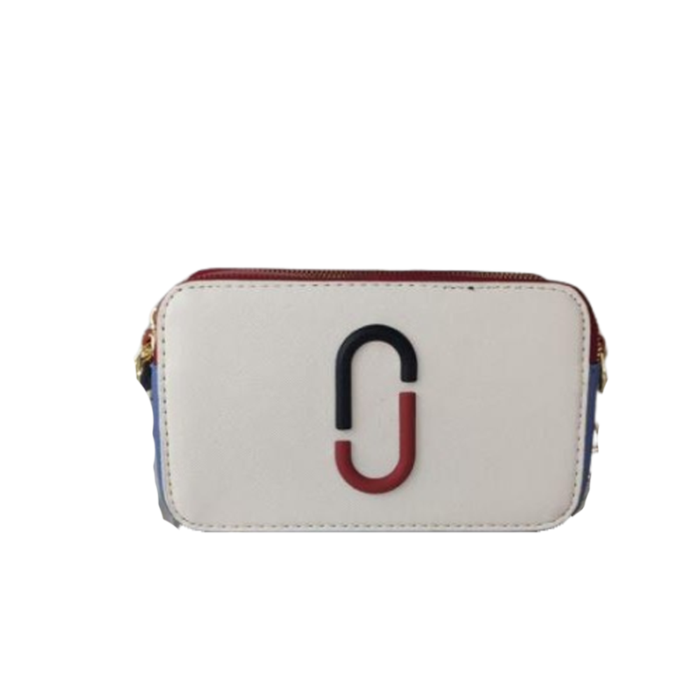 Marc Jacobs The Snapshot DTM White Red Crossbody Camera Leather Crossbody Bag
