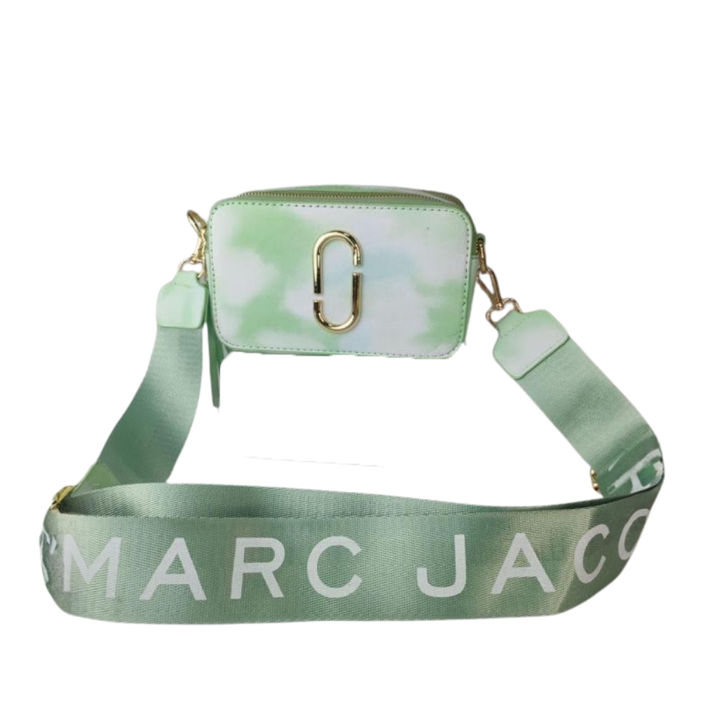 Marc Jacobs The Snapshot DTM Gradient Green White Camera Leather Crossbody Bag with Gold Double "J" Logo