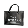 Marc Jacobs The Jacquard Printed Traveler Black Leather Tote Bag