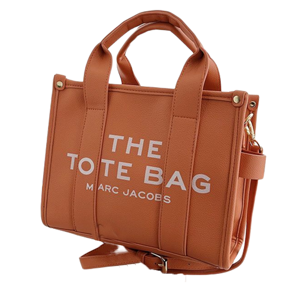 Marc Jacobs The Jacquard Printed Traveler Rich Brown Leather Tote Bag