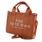 Marc Jacobs The Jacquard Printed Traveler Rich Brown Leather Tote Bag